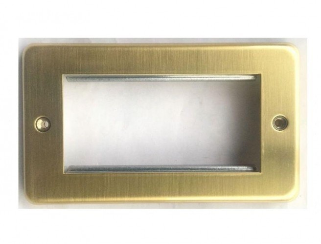 Лицевая панель для четырех евромодулей MK Electric 100Х50 mm, K184SAG, атласное золото
